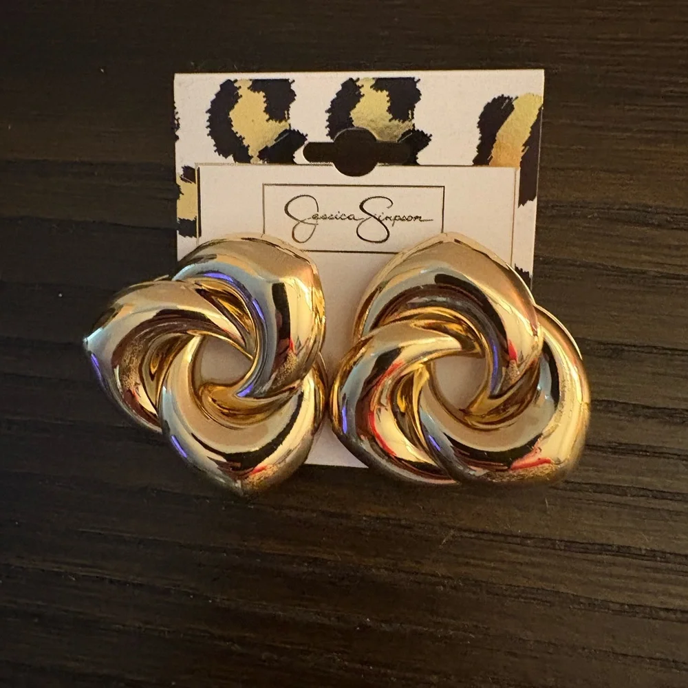 NEW Jessica Simpson Gold Earrings